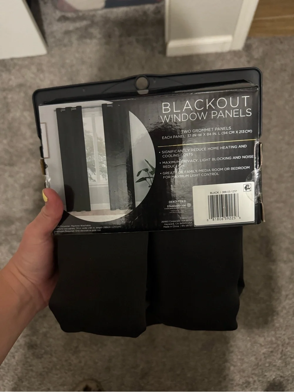 Eclipse Black Blackout Window Panel Curtains - 2 Panels